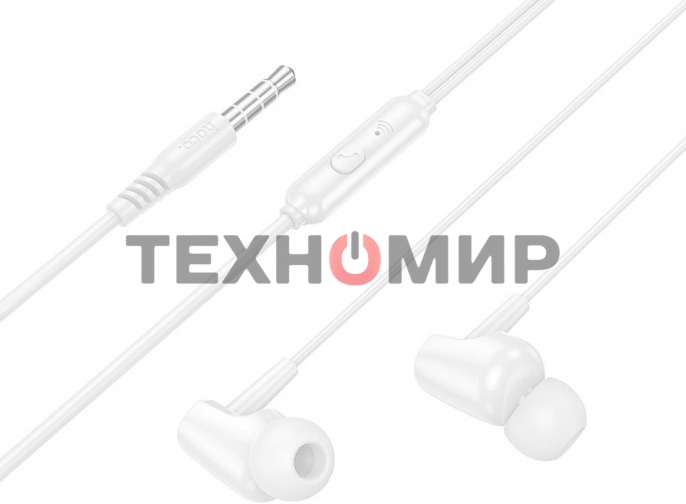 Наушники внутриканальные Hoco M112 1.2м белый проводные в ушной раковине
