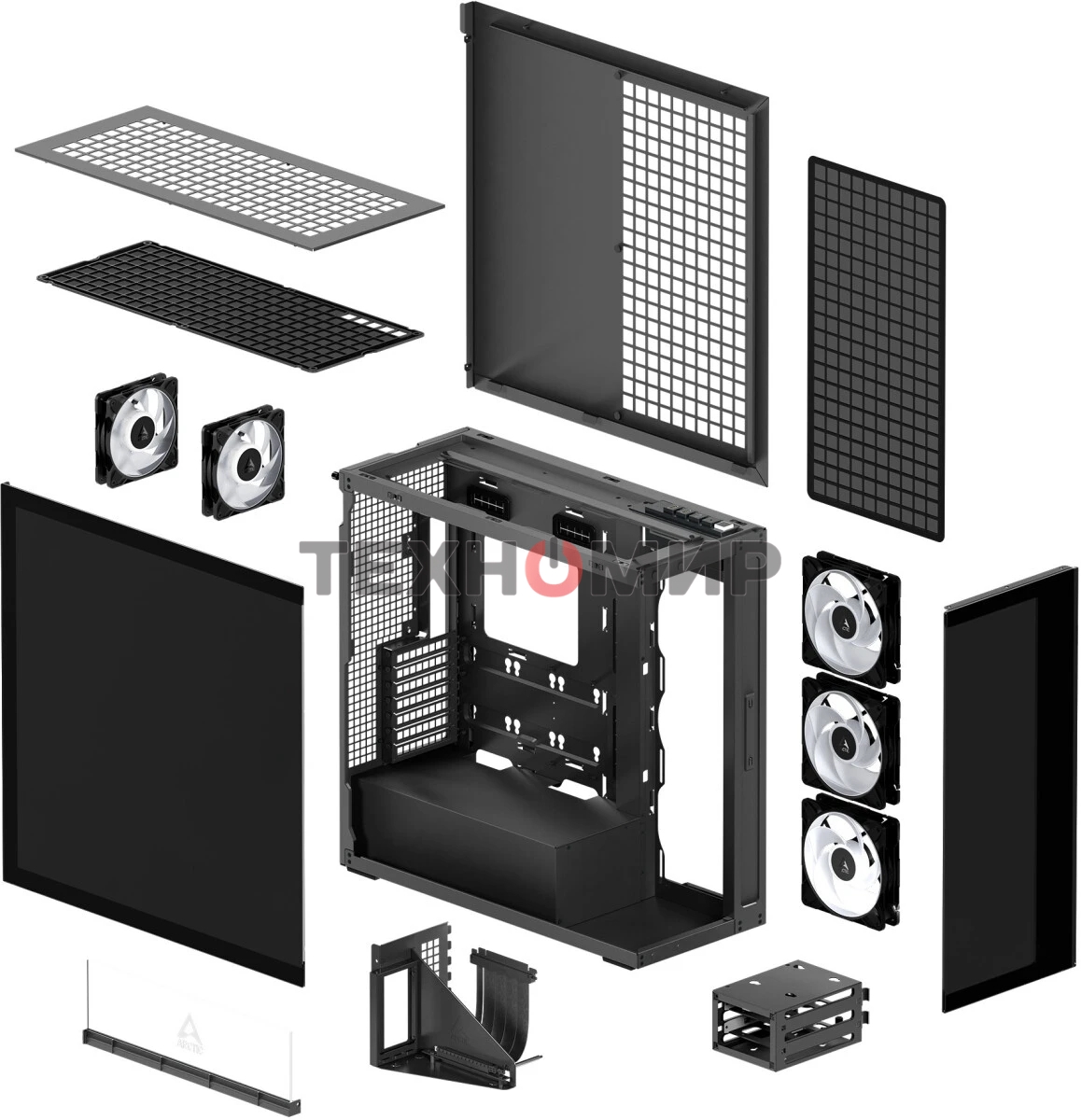 Компьютерный корпус Arctic Cooling ARCTIC Xtender VG (Mirror Black) арт. ACPCC00019A