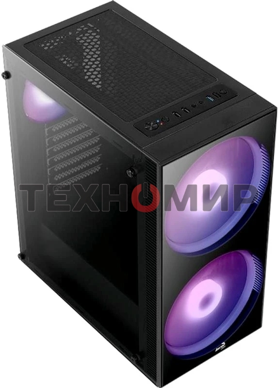 Компьютерный корпус Aerocool/Formula Python (3xUSB, 2xAudio, 0.5 мм,2x200 мм FAN, прозрачная стенка-закаленное стекло, ATX, без БП)