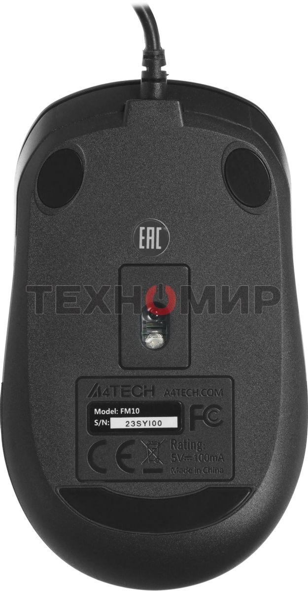 Мышь проводная A4Tech Fstyler FM10 черный/оранжевый, 1600 dpi, USB, кнопки - 4