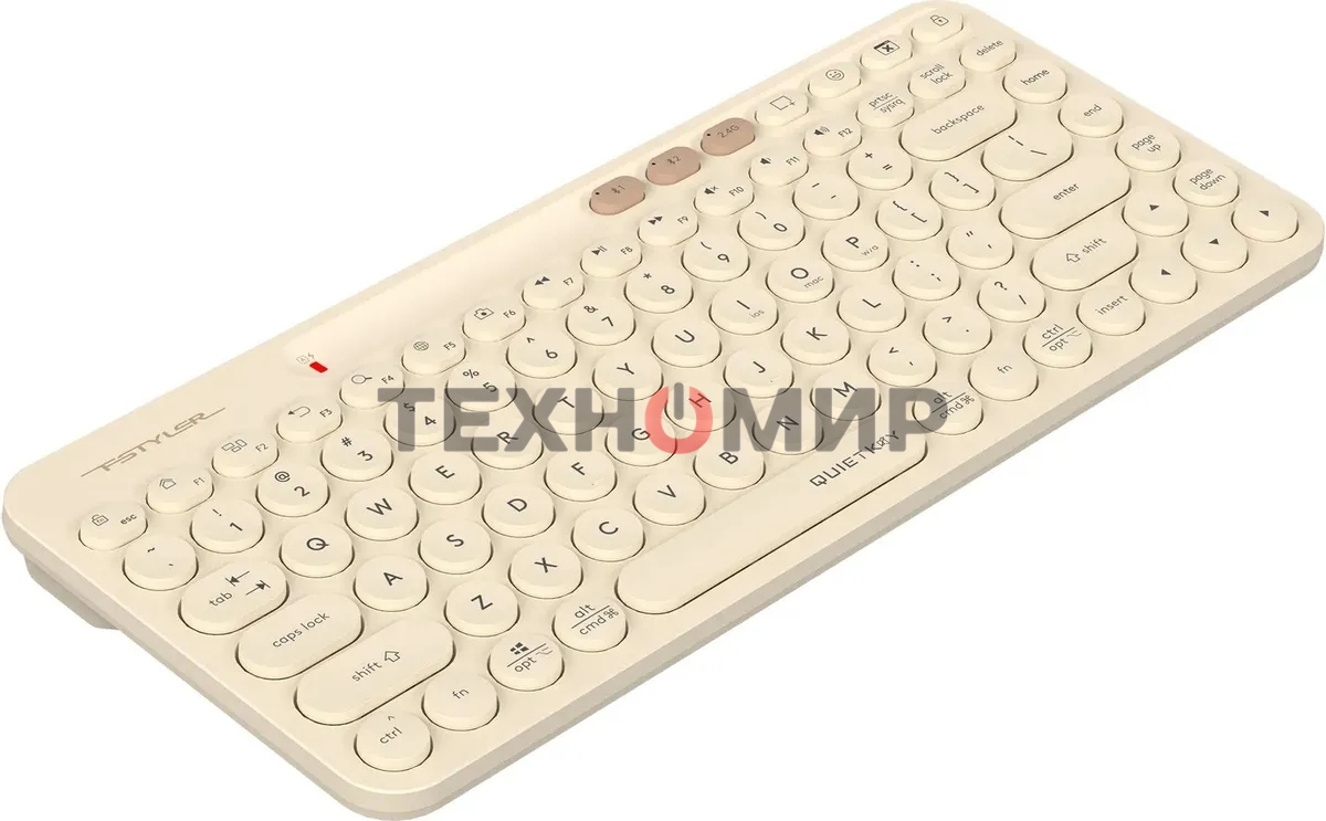 Клавиатура беспроводная A4Tech Fstyler FBK36C AS, USB, Bluetooth/Радиоканал, бежевый