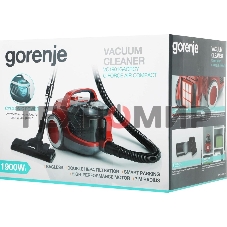 Пылесос Gorenje VC1901GACRCY черный/красный, 280/1900 Вт, уборка сухая, пылесборник контейнер 2.2 л