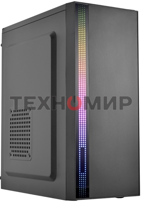 Компьютерный корпус ATX Filum S17 черный, без БП, RGB strip, USB 3.0