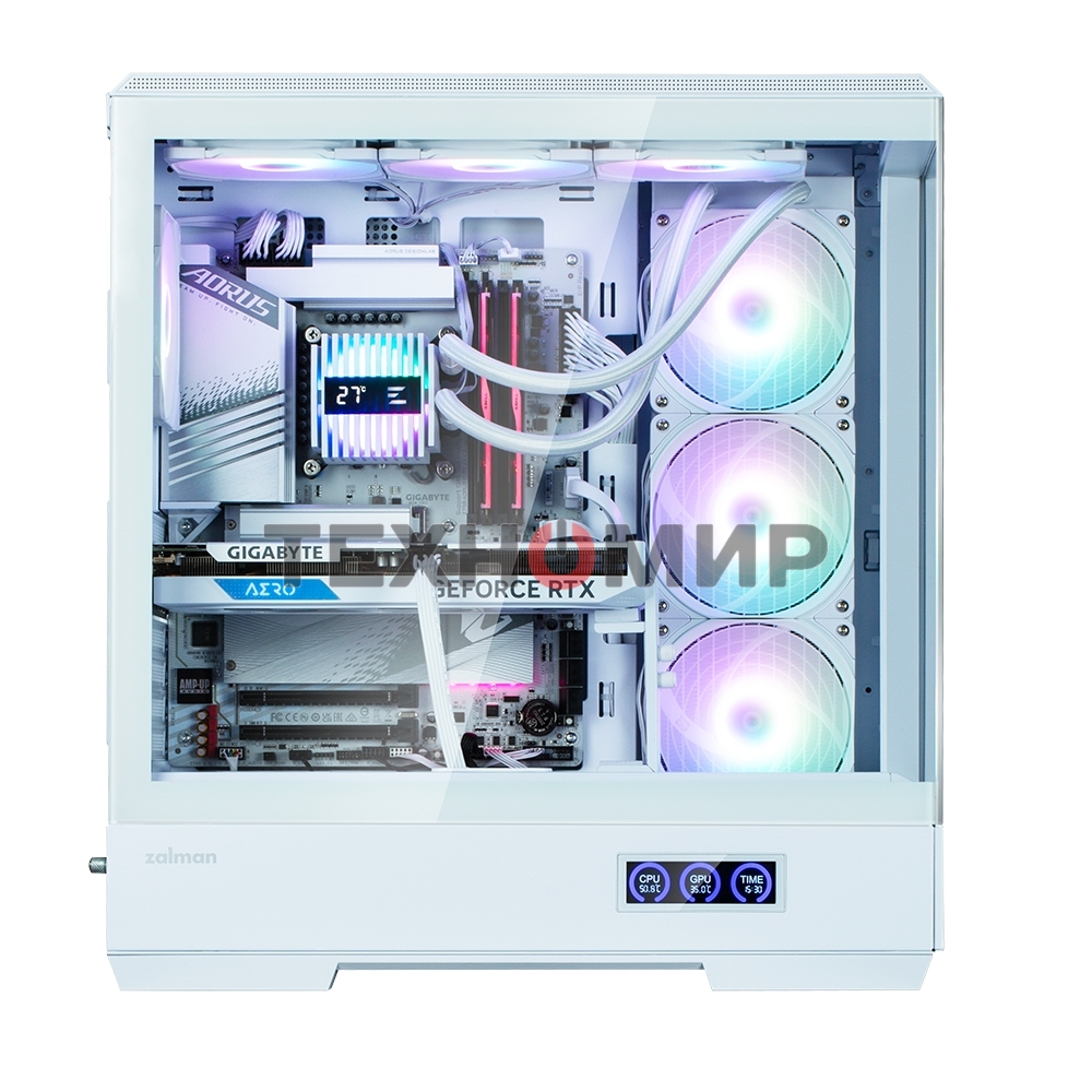Компьютерный корпус ZALMAN P50 DS, ATX, WHITE, WINDOW, 2x3.5