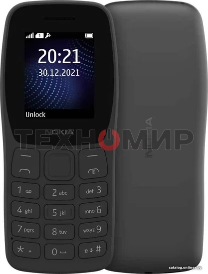 Мобильный телефон Nokia 105 TA-1416 DS EAC2+ 4/4Mb черный