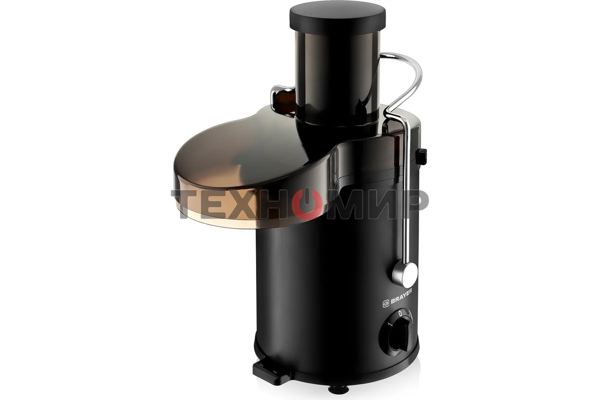 Соковыжималка BRAYER BR1702 центробежная, 500 Вт, 2 скор,рез.для сока 0,5л, рез для мякоти 1,6 л