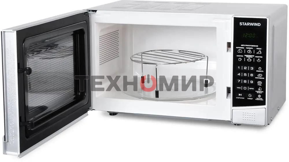 Микроволновая печь Starwind SMW2820 серебристый/черный, 20 л, 700 Вт, переключатели - сенсор