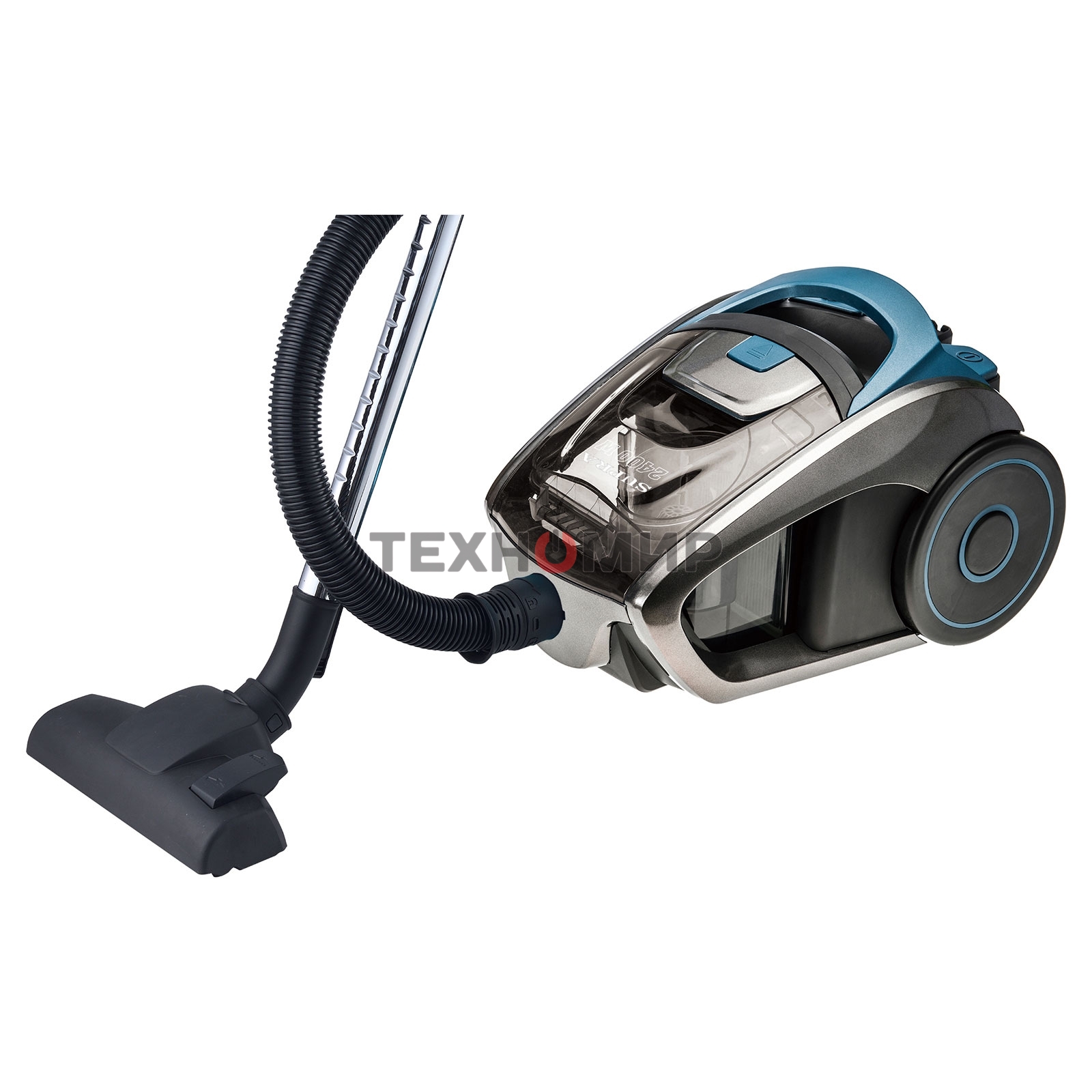 Пылесос SUPRA VCS-2400 серый/синий, 380/2400 Вт, уборка сухая, пылесборник контейнер 2 л