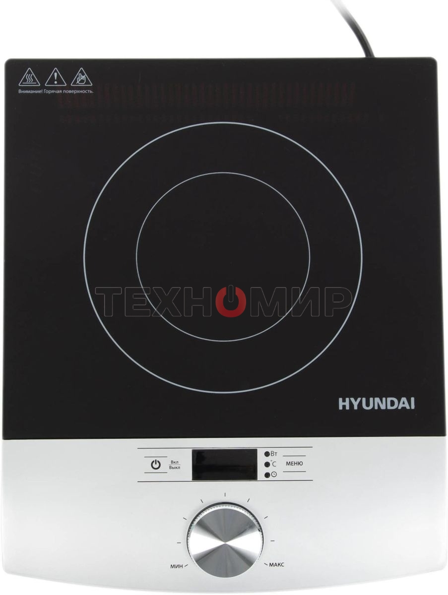 Плита настольная электрическая Hyundai HYC-0102 серебристый/черный стеклокерамика