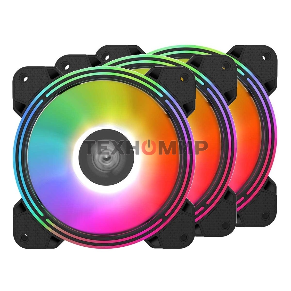 Вентилятор для корпуса Alseye Halo 4.0-B kit (3шт.) черный, 120 мм, 1300 об/мин, 24.8 дБ, 4 pin