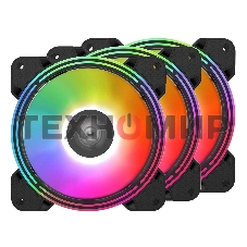 Вентилятор для корпуса Alseye Halo 4.0-B kit (3шт.) черный, 120 мм, 1300 об/мин, 24.8 дБ, 4 pin