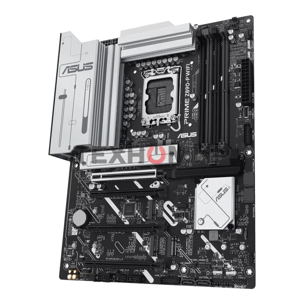 Материнская плата ASUS PRIME Z890-P WIFI, LGA 1851, Intel Z890, 4xDDR5, 4xSATA, 4xM.2, 1xPCIe 5.0 x16, 2xPCIe 4.0 x4, 1xPCIe 4.0 x1, 1xHDMI, 1xDP, 1xUSB-C (видеовыход), 2xUSB-A 3.2 Gen 1, 1xUSB-A 3.2 Gen 2, 4xUSB-A 2.0, 1xUSB-C Thunderbolt 4, 1x 2.5Gb LAN