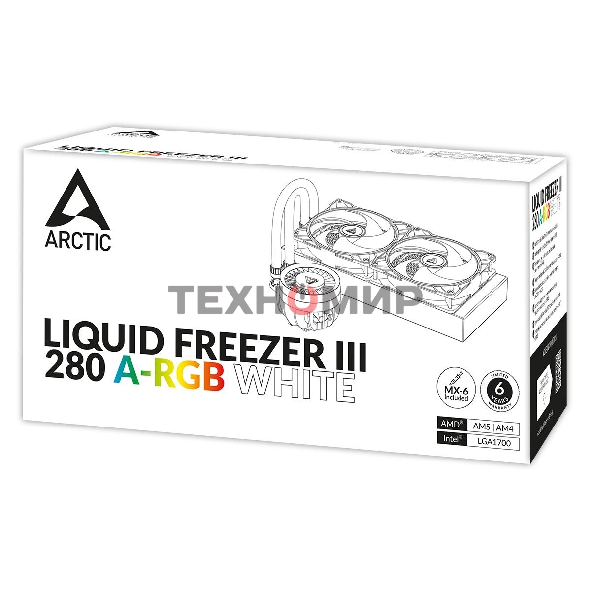 Система жидкостного охлаждения Arctic Liquid Freezer III 280 белый, 140 мм, алюминий/медь, 2800 об/мин, 26 дБ, 4 pin, 260 Вт