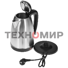 Чайник электрический Galaxy GL 0321 серый, металл, 2000 Вт, 2,5 л, корпус из нержавеющей стали AISI 304, скрытый нагревательный элемент из нержавеющей стали AISI 304, индикатор работы