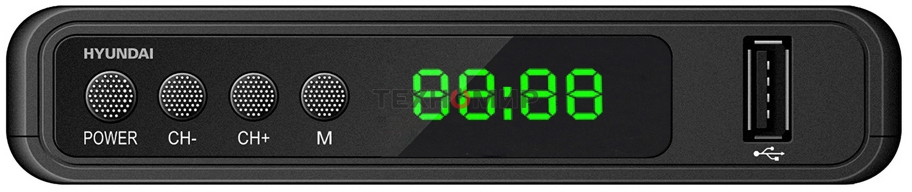 Приставка для цифрового ТВ Hyundai H-DVB520 черный + WiFi-адаптер, DVB-T2, DVB-T, DVB-C, HDMI, USB 2.0 х2