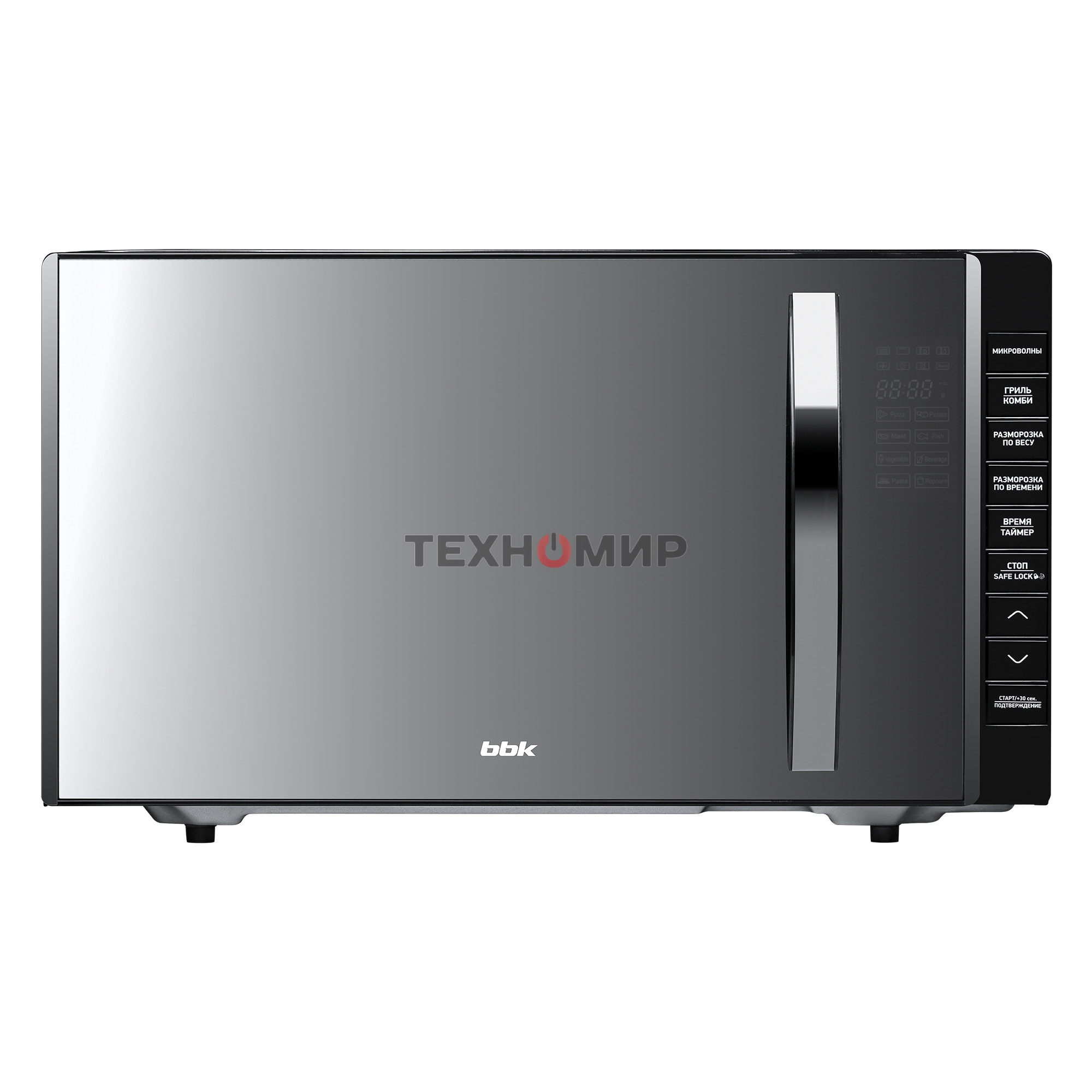 Микроволновая печь BBK 23MWG-850T/B-M черный, 23 л, 800 Вт, переключатели - кнопки