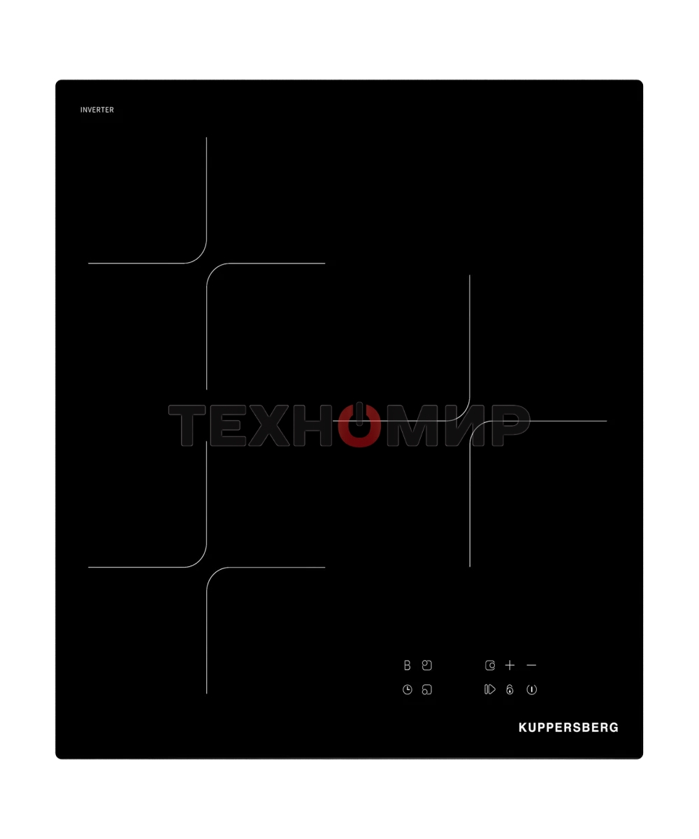 Варочная панель Kuppersberg ICI 406, индукция, High-Tech, 45 см, 9 уровней мощности, inverter, таймер, пауза, Booster, автоматическое отключение, сенсорное управление, автоматическое закипание, черный