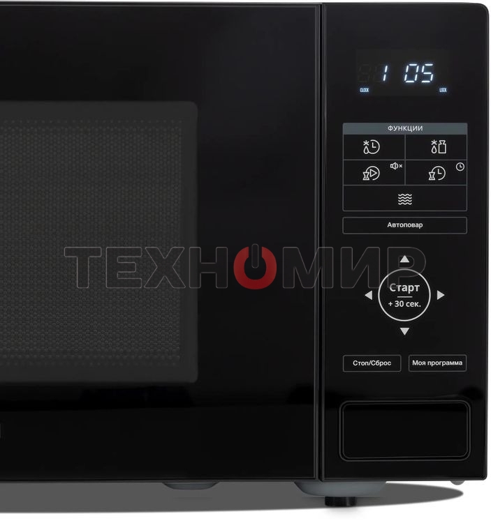 Микроволновая печь Hyundai HYM-D3038 черный, 23 л, 700 Вт, переключатели - сенсор