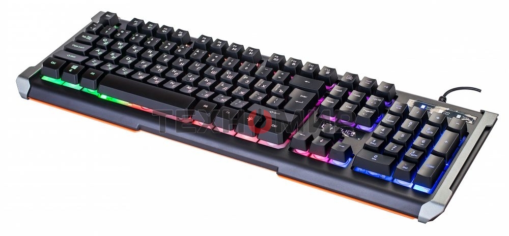 Клавиатура Oklick 717G Black Death проводная, USB Type-A, чёрный/серый