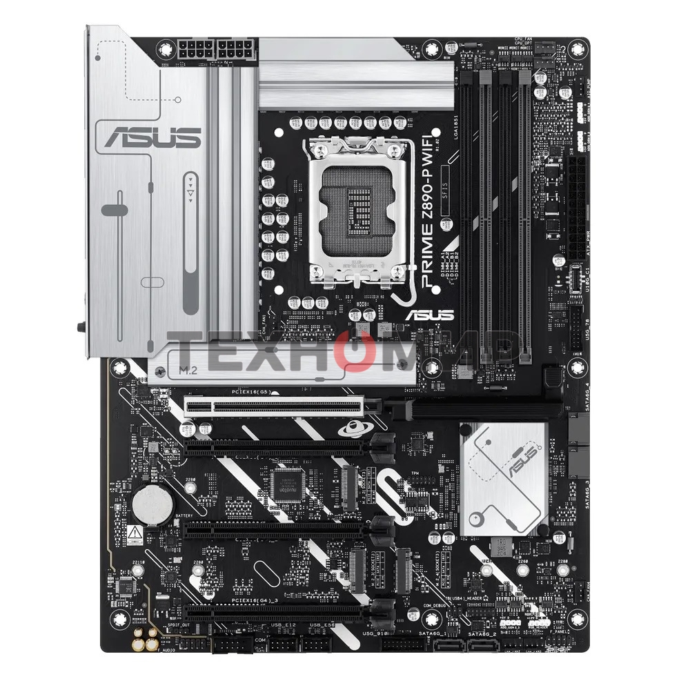 Материнская плата ASUS PRIME Z890-P WIFI, LGA 1851, Intel Z890, 4xDDR5, 4xSATA, 4xM.2, 1xPCIe 5.0 x16, 2xPCIe 4.0 x4, 1xPCIe 4.0 x1, 1xHDMI, 1xDP, 1xUSB-C (видеовыход), 2xUSB-A 3.2 Gen 1, 1xUSB-A 3.2 Gen 2, 4xUSB-A 2.0, 1xUSB-C Thunderbolt 4, 1x 2.5Gb LAN