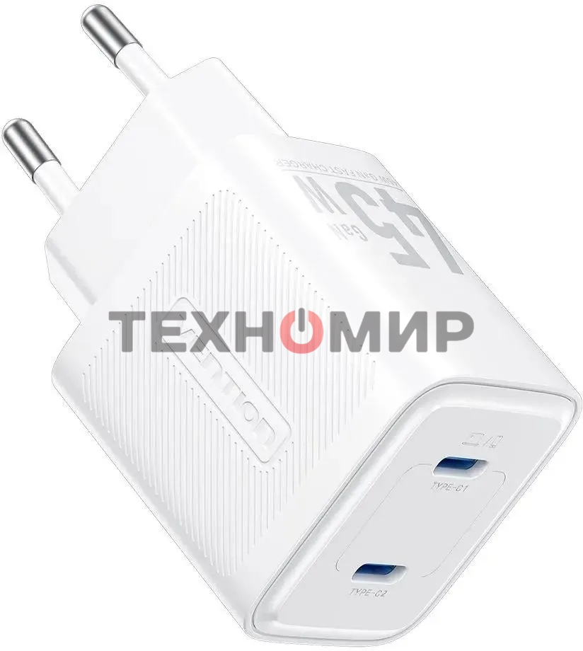 Сетевое зарядное устройство Vention на 2 порт USB С+C GaN 45W  белый