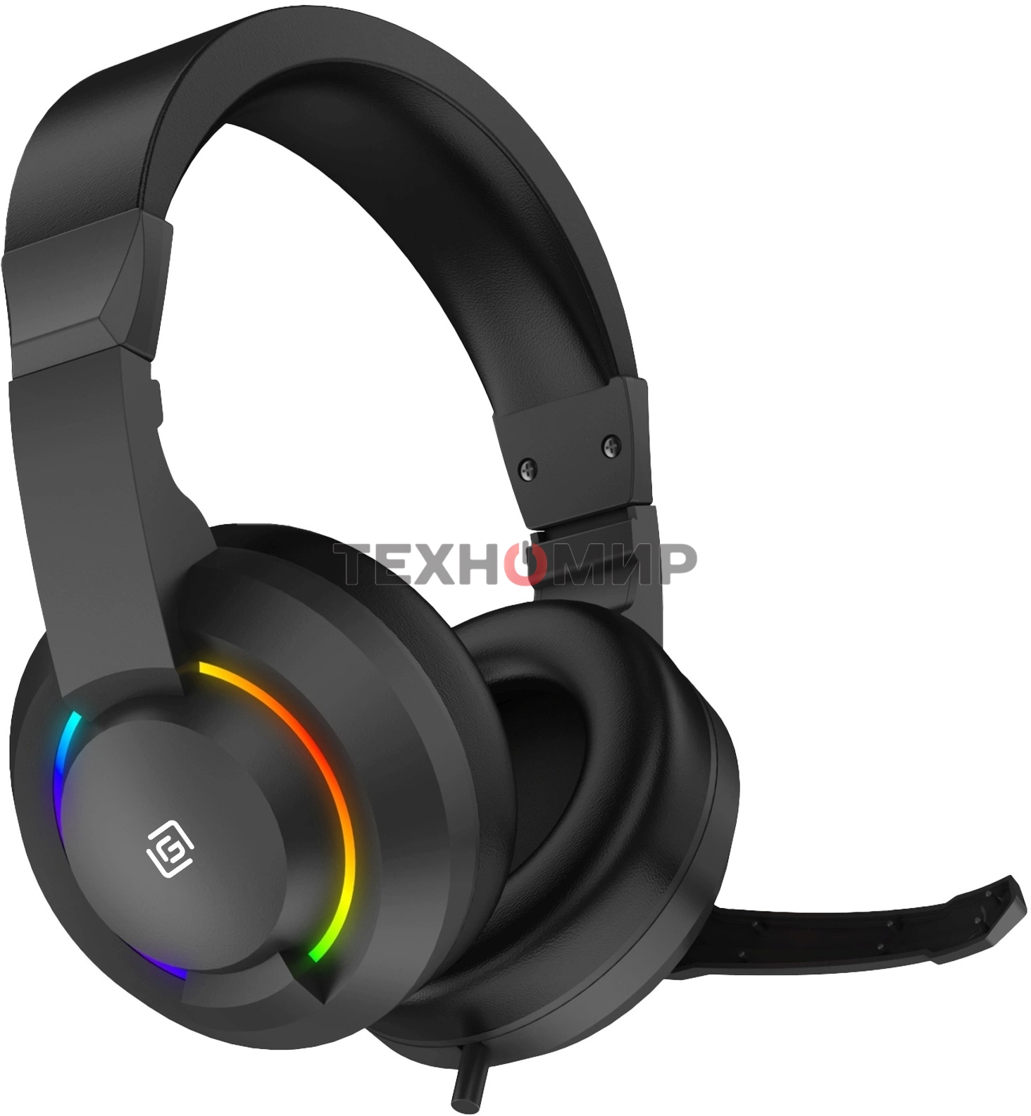 Гарнитура проводная с микрофоном Оклик HS-L315G черный 1.8м накладные USB оголовье (2007552)