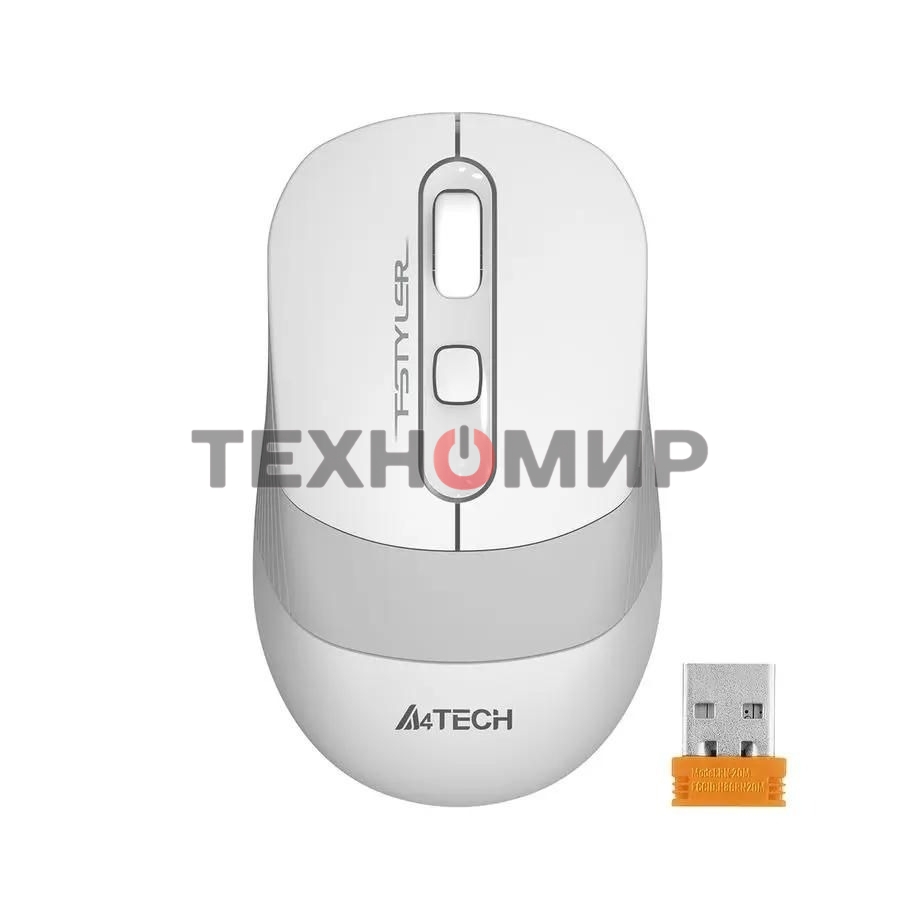 Мышь беспроводная A4Tech Fstyler FG10 белый/серый, 2000 dpi, радиоканал, USB, кнопки - 4