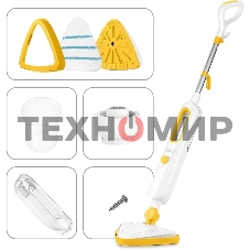 Швабра паровая Kitfort КТ-1048-1 белый/желтый