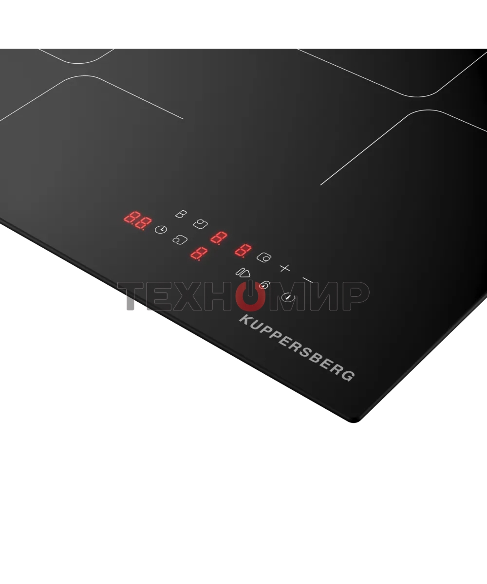 Варочная панель Kuppersberg ICI 406, индукция, High-Tech, 45 см, 9 уровней мощности, inverter, таймер, пауза, Booster, автоматическое отключение, сенсорное управление, автоматическое закипание, черный