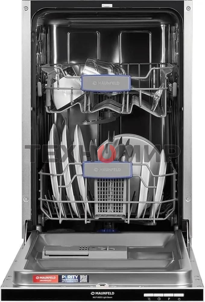 Встраиваемая посудомоечная машина Maunfeld MLP-082D Light Beam, серебристый, 44.8 см, 9 компл., 49 дБ, класс A++