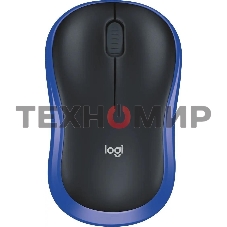 Мышь беспроводная Logitech M185 синий, 1000 dpi, радиоканал, USB, кнопки - 3