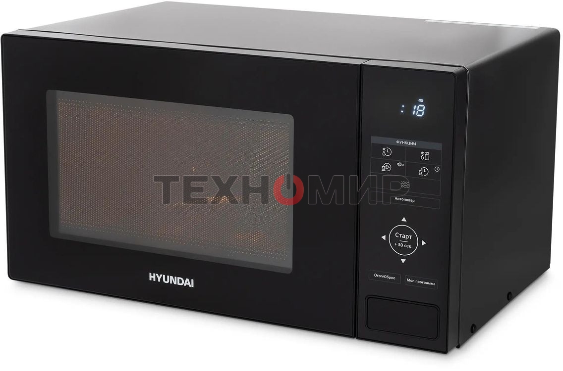 Микроволновая печь Hyundai HYM-D3038 черный, 23 л, 700 Вт, переключатели - сенсор