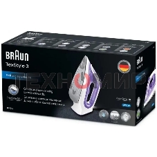 Утюг Braun SI3042VI фиолетовый/белый, 2350 Вт, 45 г/мин, 160 г/мин, 270 мл