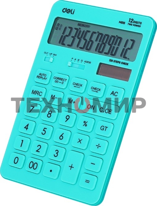 Калькулятор настольный Deli Touch EM01531 голубой 12-разр.