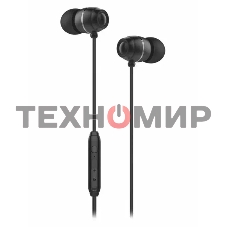 Наушники-гарнитура OLMIO Rock 3.5мм, черные, с микрофоном и кнопкой ответа