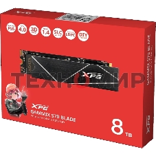 Накопитель SSD ADATA XPG GAMMIX S70 BLADE, 512Gb, PCIe 4.0 x4, M.2 2280, NVMe, R/W 7200/2600, с радиатором