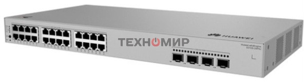 Коммутатор Huawei S310S-24P4J (L2+, 24*10/100/1000BASE-T ports (400 W PoE+), 4*2.5GE SFP ports, built-in AC power)