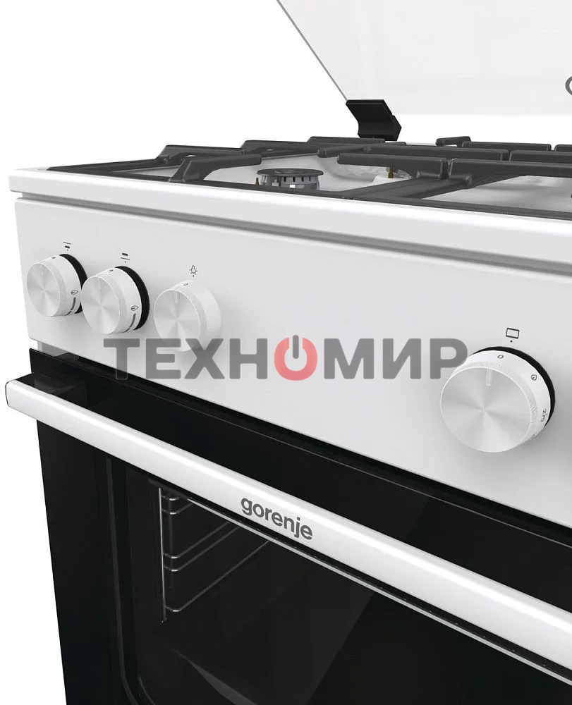 Плита газовая Gorenje GG6A11WF белый, конфорок 4 газовых, духовка 72 л, 60 см x 85 см x 60 см