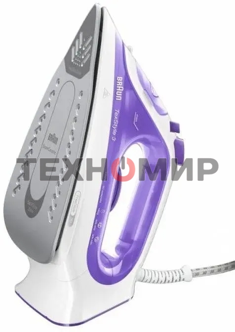 Утюг Braun SI3042VI фиолетовый/белый, 2350 Вт, 45 г/мин, 160 г/мин, 270 мл