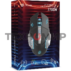 Мышь беспроводная Oklick 770GW черный, 3600 dpi, радиоканал, USB, кнопки - 6