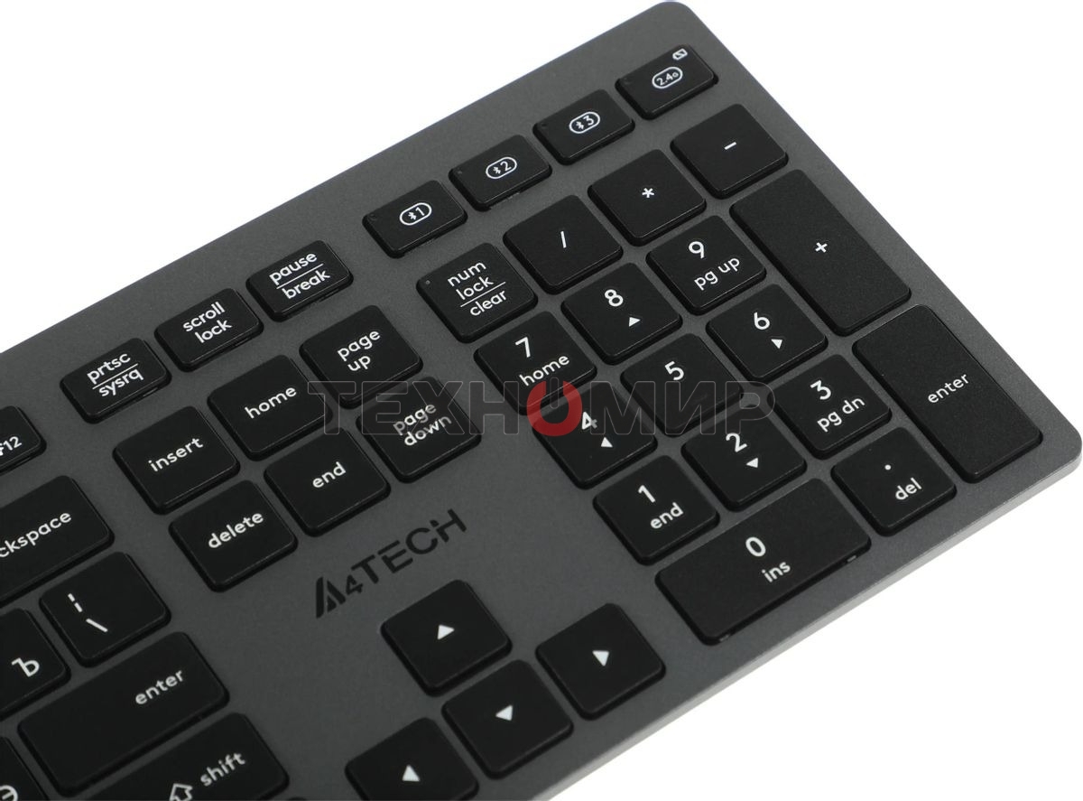 Клавиатура беспроводная A4Tech Fstyler FBX50C, USB, Bluetooth/Радиоканал, серый