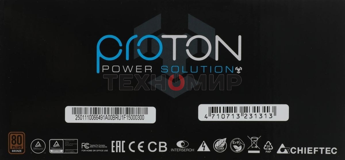 Блок питания Chieftec BDF-1000C, 1000Вт, 80 PLUS Bronze, 140мм, модульный, черный