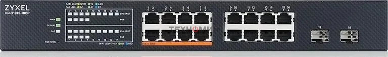 Коммутатор Zyxel NebulaFlex XMG1915-18EP-EU0101F 16x2.5Gbит/с 2SFP+ 8PoE++ 180W управляемый