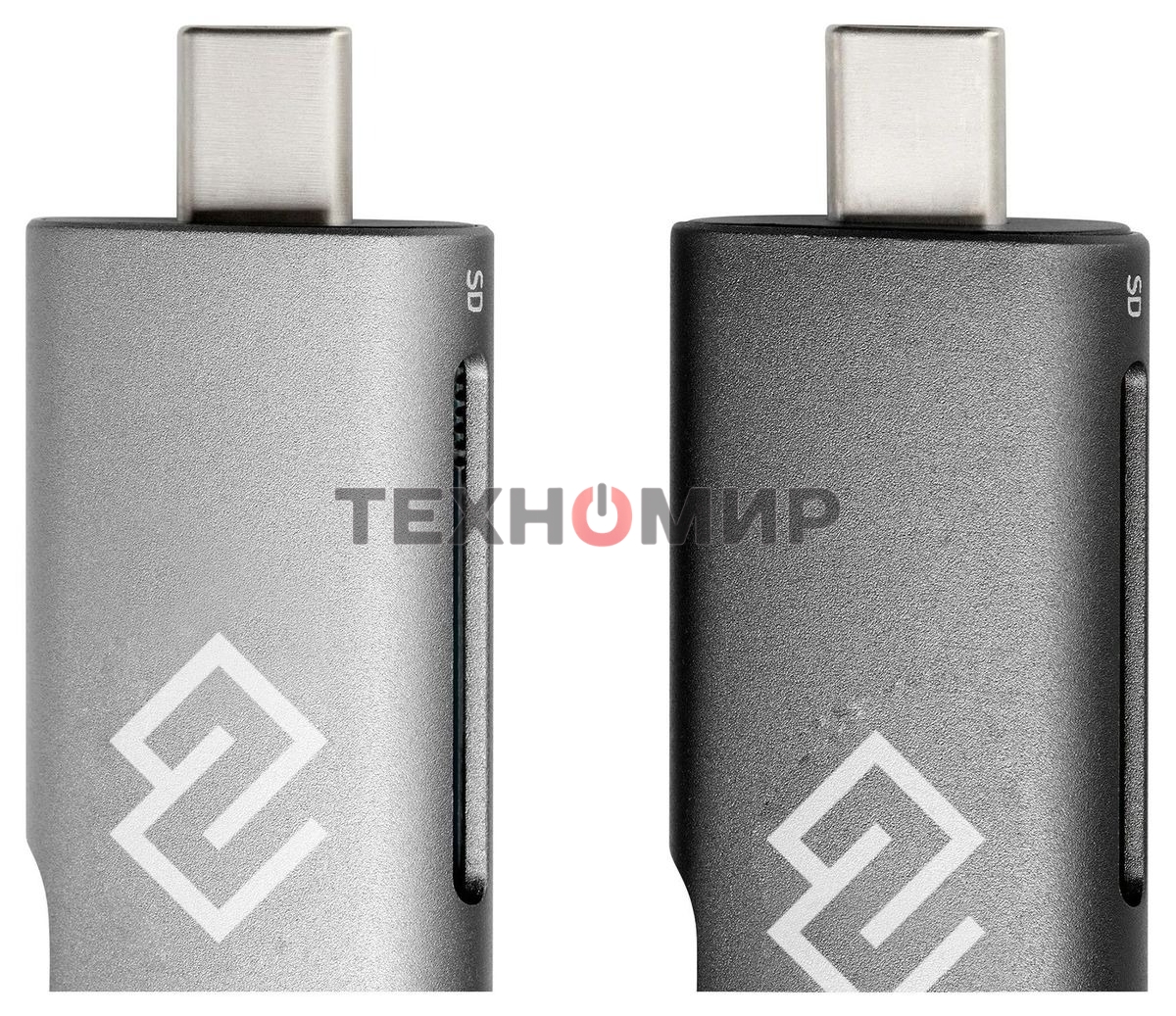 Кард-ридер Digma CR-СU2520-G/серый/SD/TF/micro-SD/micro-SDXC/miсro-SDHC/USB 2.0/Type-C/алюминий