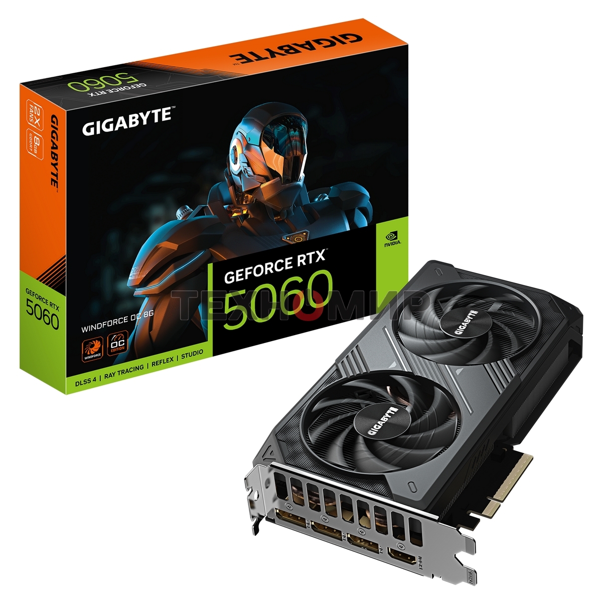 Видеокарта Gigabyte RTX 5060 GV-N5060WF2OC-8GD 1.0 NV RTX 5060 8Gb 128bit GDDR7 2512/28000/HDMIx1/DP PCI-E 5.0
