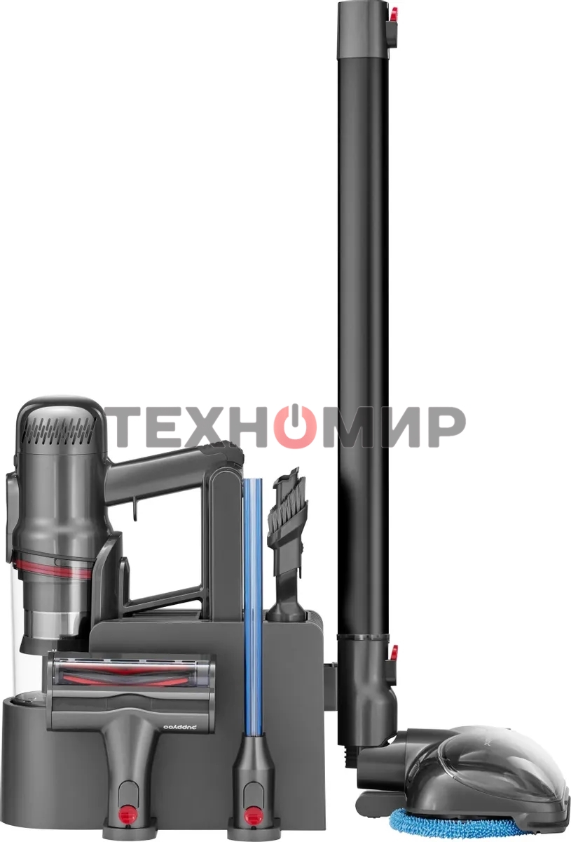 Вертикальный пылесос моющий Puppyoo T12 Plus Rinse 585Вт серый