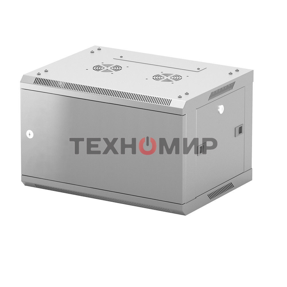 Шкаф телекоммуникационный настенный NEOMAX 6U (600х350), металлическая дверь, замок-ключ (3 шт), разборный, цвет серый (1 коробка) NCB-WM6U-6035MK3-100-GY