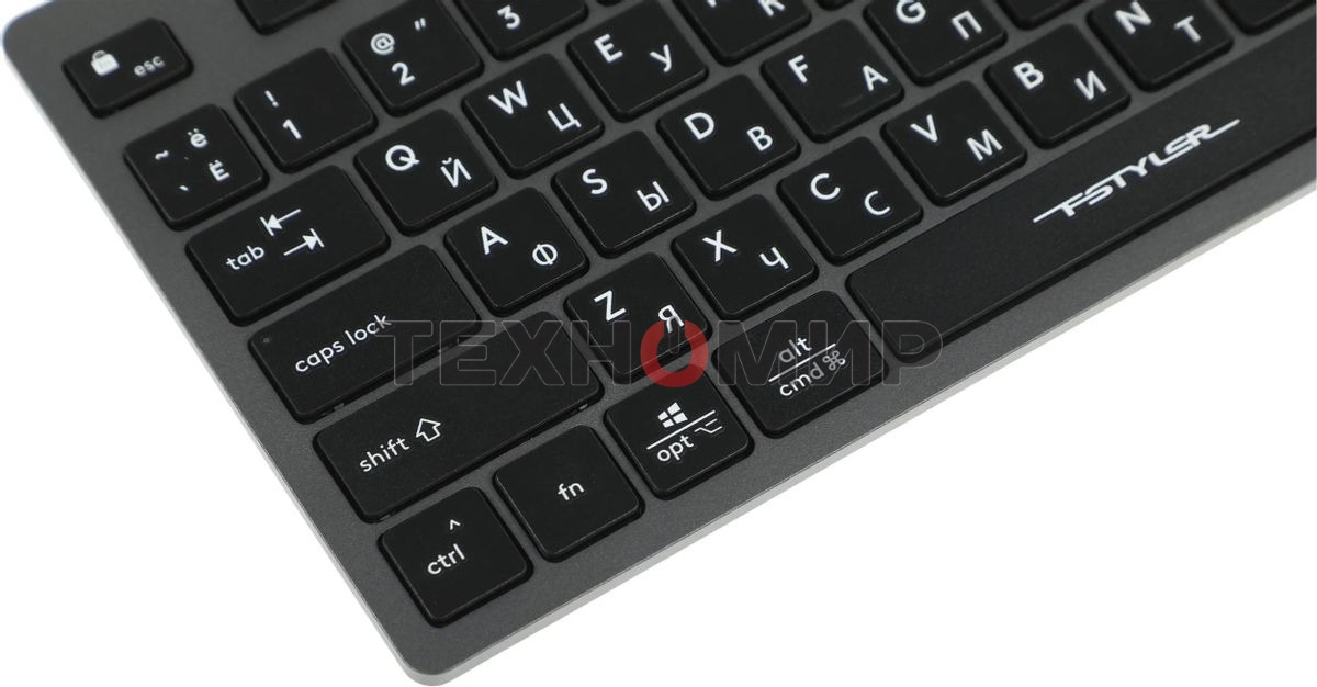 Клавиатура беспроводная A4Tech Fstyler FBX50C, USB, Bluetooth/Радиоканал, серый