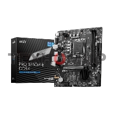 Материнская плата MSI PRO B760M-E DDR4, LGA 1700, Intel B760, 2xDDR4, 4xSATA, 1xM.2, 1xPCIe 4.0 x16, 1xPCIe 4.0 x1, 1xHDMI, 1xVGA, 1x1Gb LAN, 2xUSB-A 3.2 Gen 1, 4xUSB-A 2.0, 3x3.5 мм, 7.1, mATX