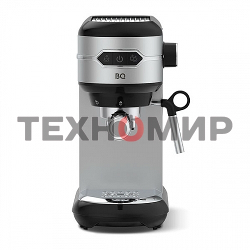Кофеварка рожковая BQ CM3001 сталь-черный, исп. кофе - молотый, 1 л, 1450 Вт, 15 бар